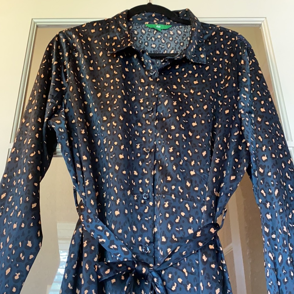 Beautiful fall vibes dress! Teal & leopard